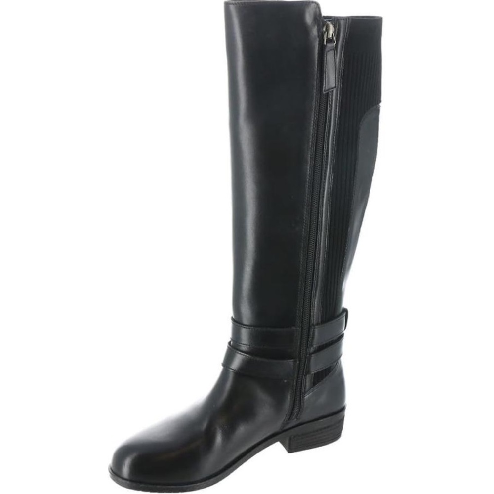 ARRAY Women's Bonnie Zip Tall Shaft Leather Boot Black. Size 9W